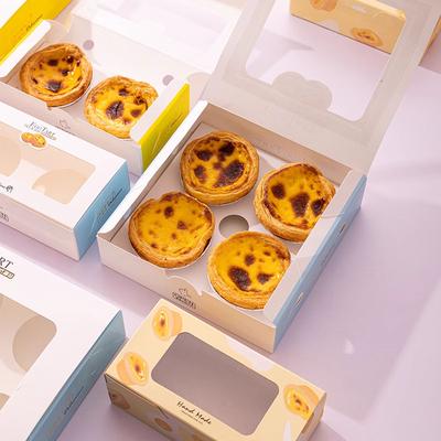 Matt Lamination Cake Packaging Box để in Offset Egg Tart Packaging