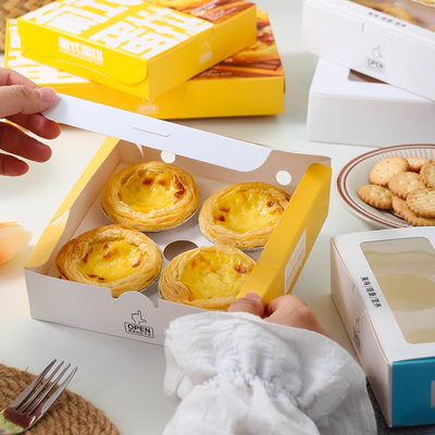 Bao bì trứng Tart hộp bánh với CMYK / Pontone Offsent in ấn và vật liệu phân hủy sinh học