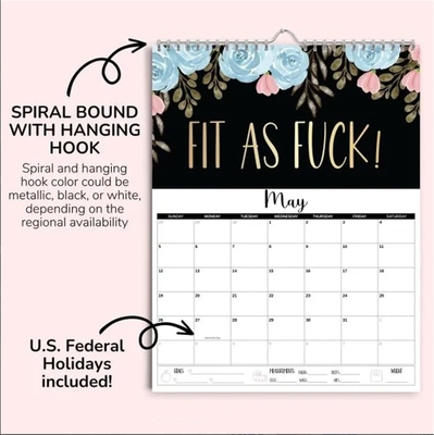 12 X 12 Inch Custom Wall Calendar với Spiral Bound và tháng 12 Cuối tháng