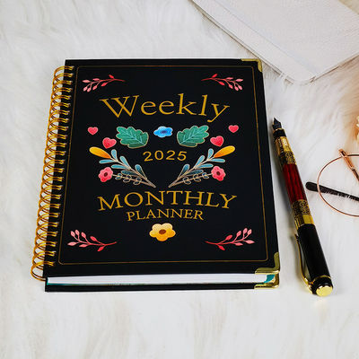 Sổ tay bìa cứng xoắn ốc nghệ thuật với màu sắc tùy chỉnh, độ bền cao