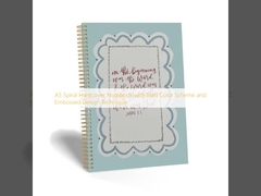 Máy tính xách tay bìa cứng xoắn ốc A5 với màu đậm và kỹ thuật thiết kế nổi bật