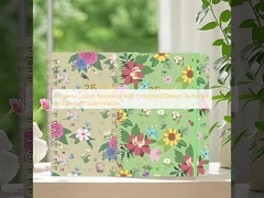 Sổ tay tùy chỉnh thanh lịch với kỹ thuật dập nổi và đặc điểm phong cách trang nhã