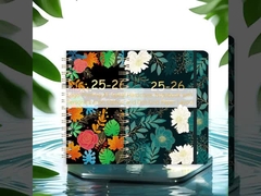 Sổ tay bìa cứng xoắn ốc A5 in logo với tùy chọn cá nhân hóa và bố cục giấy chấm