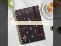 Notebook bìa cứng xoắn ốc thanh lịch với độ bền cao và phong cách thanh lịch với bố cục giấy Dot-Grid
