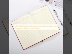 5.8 X 8.3 inch Spiral Hardcover Notebook với Elastic Band Closure và 300gsm Cover Weight
