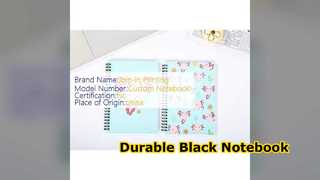 Sổ tay hình xoắn ốc màu đen Ghi chú phác thảo bìa cứng bền